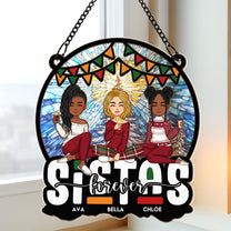 Sistas Forever Sisters Friendship Gift - Personalized Window Hanging Suncatcher Ornament