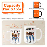 Sistas - Personalized Mug - Birthday Gift For Bestie, Best Friend, BFF, Sista, Colleague - Denim Chibi Girl 