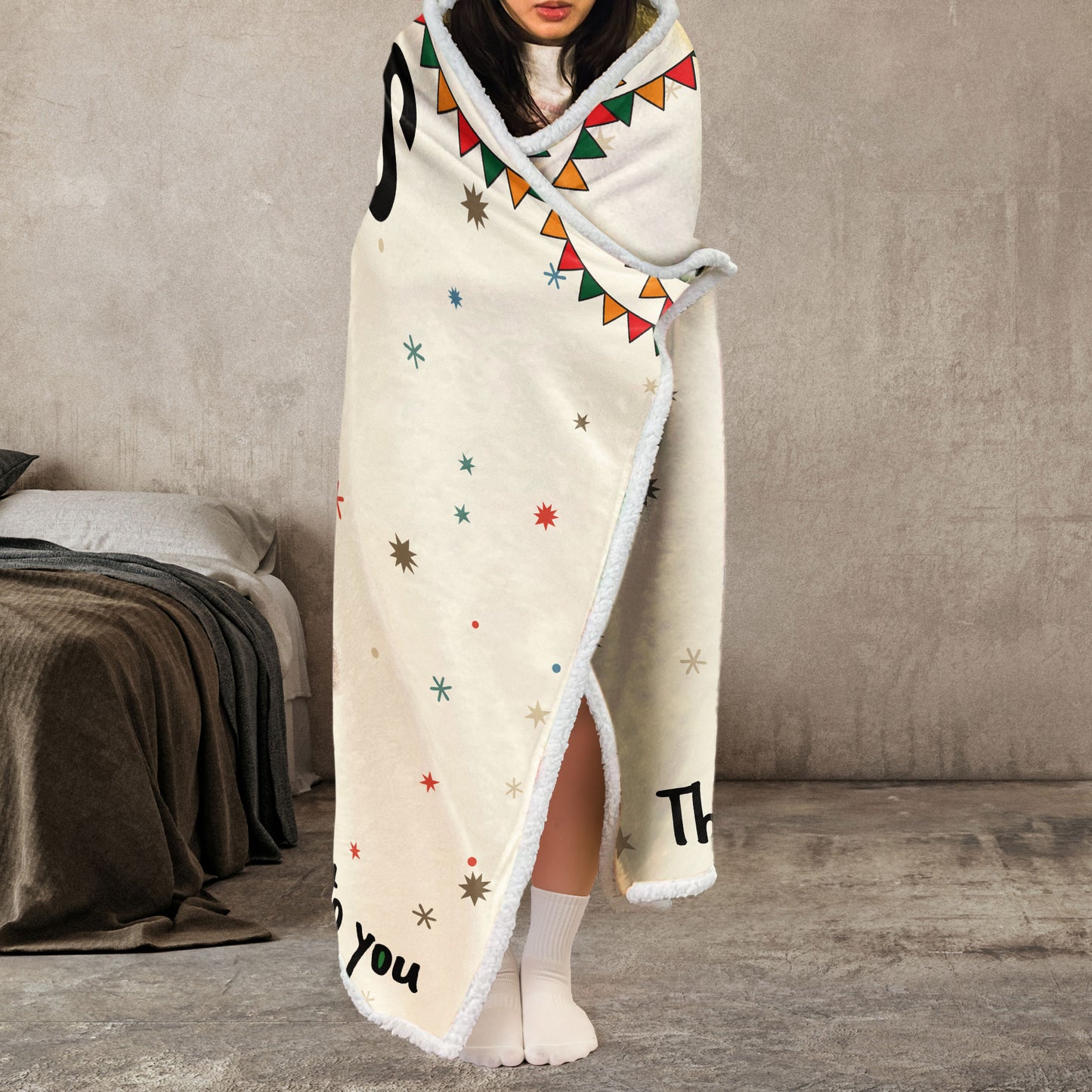 Sistas Think Of This Blanket As A Hug - Personalized Wearable Blanket Hoodie