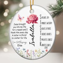 Sister Acronym Christian Friendship Gift - Sister In Christ - Personalized Ceramic Ornament