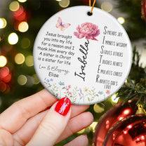 Sister Acronym Christian Friendship Gift - Sister In Christ - Personalized Ceramic Ornament