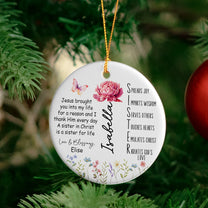 Sister Acronym Christian Friendship Gift - Sister In Christ - Personalized Ceramic Ornament