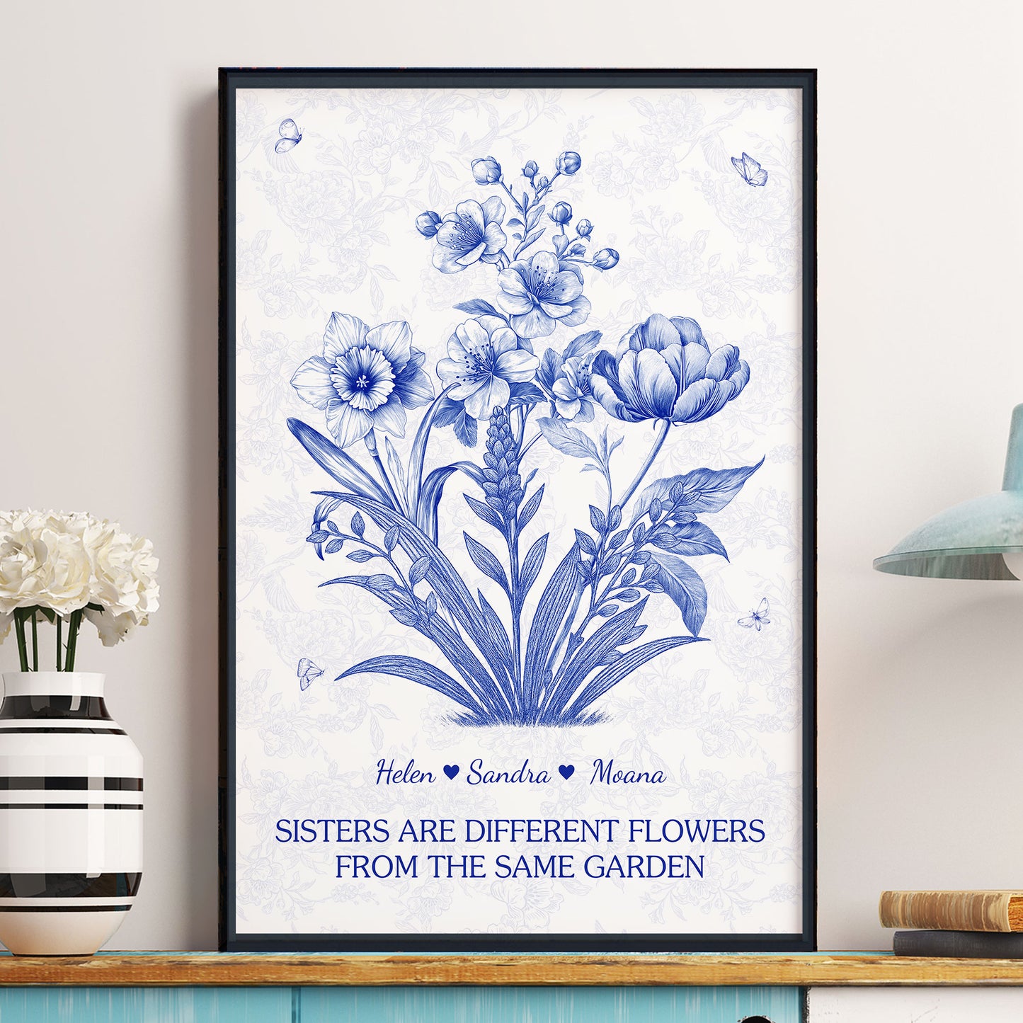 Sister Are Different Flowers From Same Garden - Personalized Poster