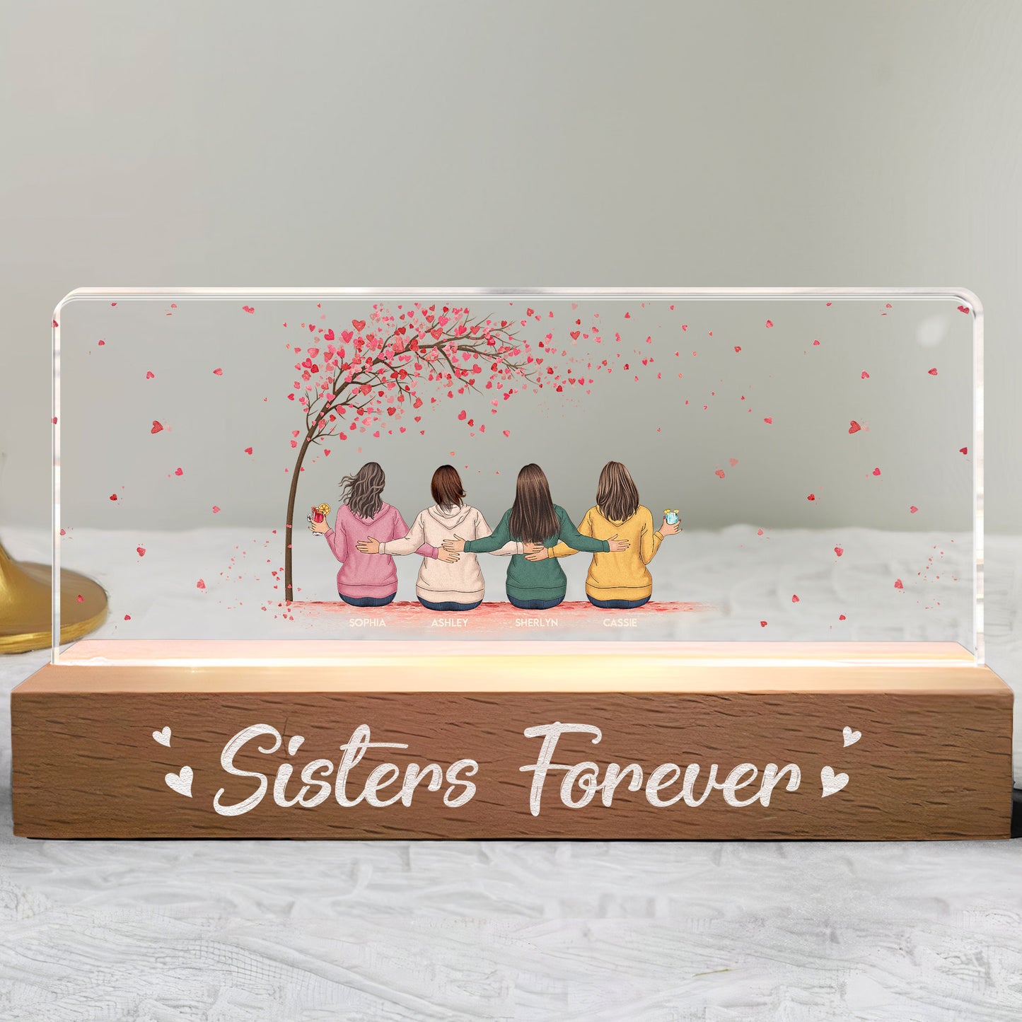 Sister Forever - Tree Version - Personalized LED Night Light