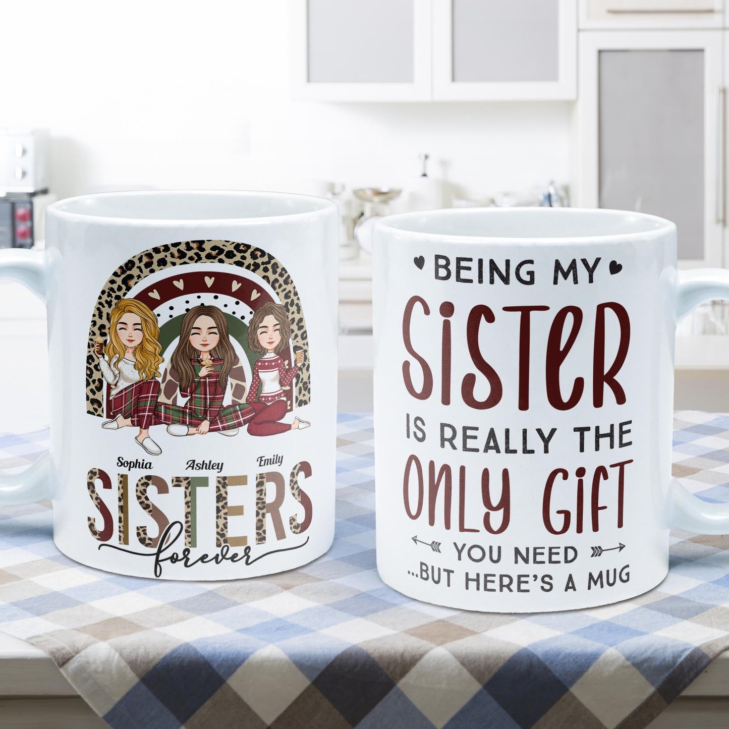 Sister - Here's A Mug - Personalized Mug - Christmas, New Year, Loving Gift For Sistas, Sister, Besties, Best Friends, Soul Sisters