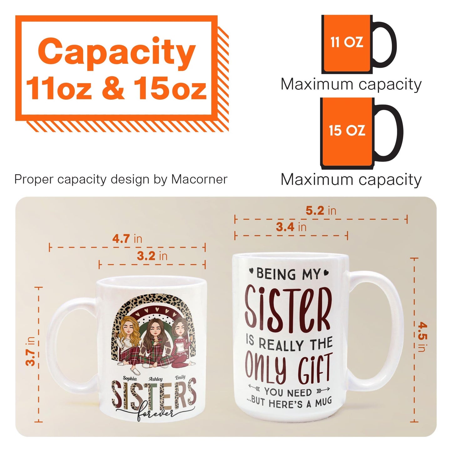 Sister - Here's A Mug - Personalized Mug - Christmas, New Year, Loving Gift For Sistas, Sister, Besties, Best Friends, Soul Sisters