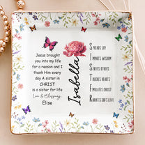 Sister In Christ Acronym Christian Friendship Gift - Personalized Jewelry Dish