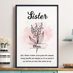 Sister Like A Flower In Bloom - Personalized Poster/Canvas