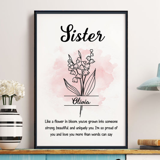 Sister Like A Flower In Bloom - Personalized Poster/Canvas