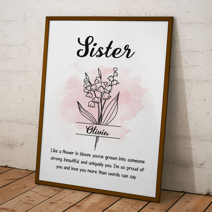 Sister Like A Flower In Bloom - Personalized Poster/Canvas