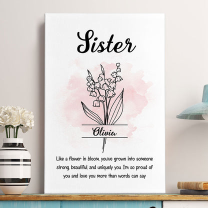 Sister Like A Flower In Bloom - Personalized Poster/Canvas