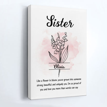 Sister Like A Flower In Bloom - Personalized Poster/Canvas
