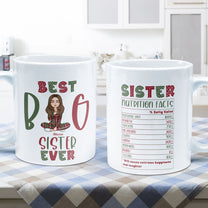 Sister Nutrition Facts - Personalized Mug - Christmas, Loving Gift For Sisters