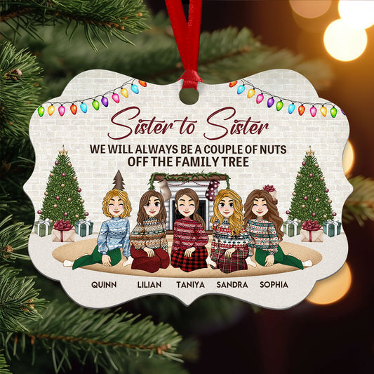 Sister To Sister - Personalized Aluminum Ornament