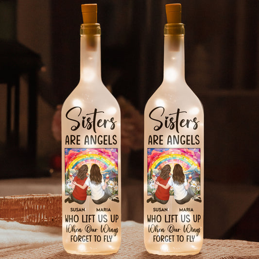 Sisters Are Angels - Personalized Bottle Lamp