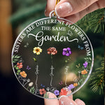 Sisters Are Different Flowers Christmas Ornament - Personalized Acrylic Ornament