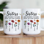 Sisters Are Different Flowers From The Same Garden Mosaic Style - Personalized Mug