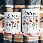 Sisters Are Different Flowers From The Same Garden Mosaic Style - Personalized Mug