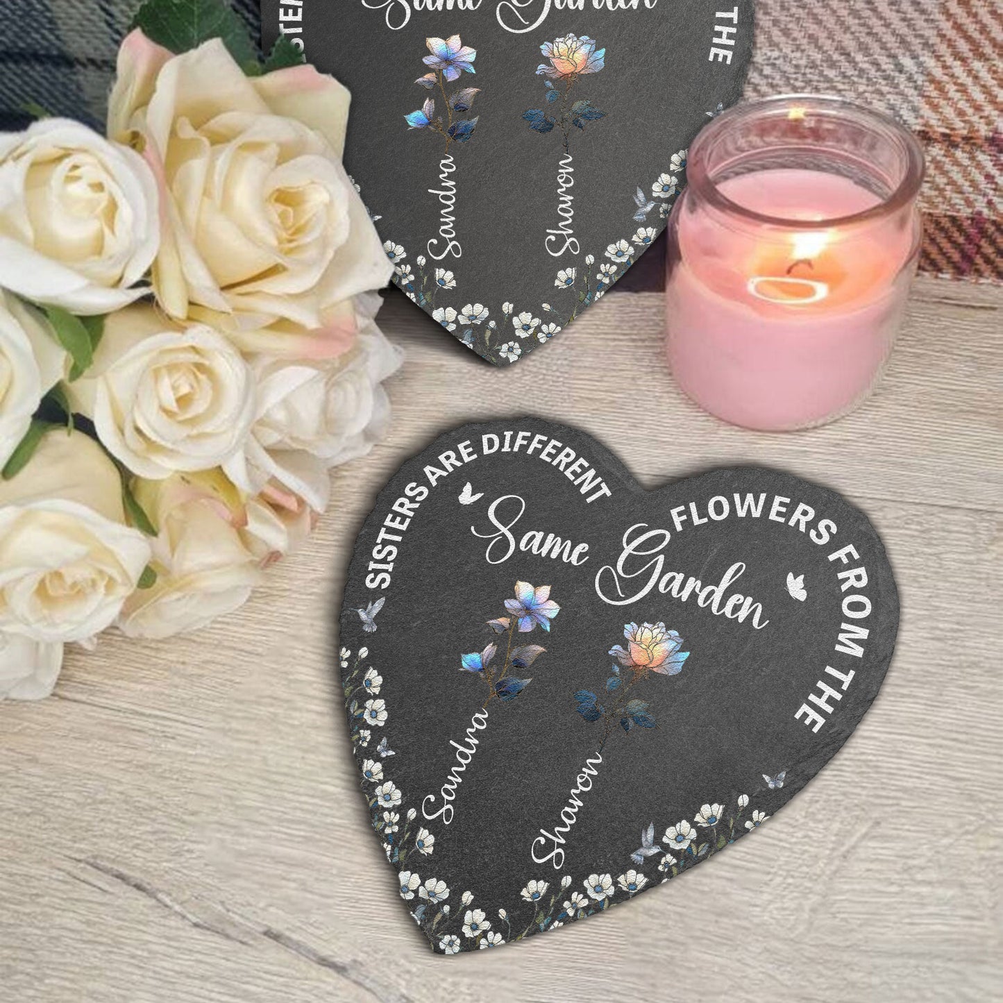 Sisters Are Different Flowers From The Same Garden - Personalized Garden Stone