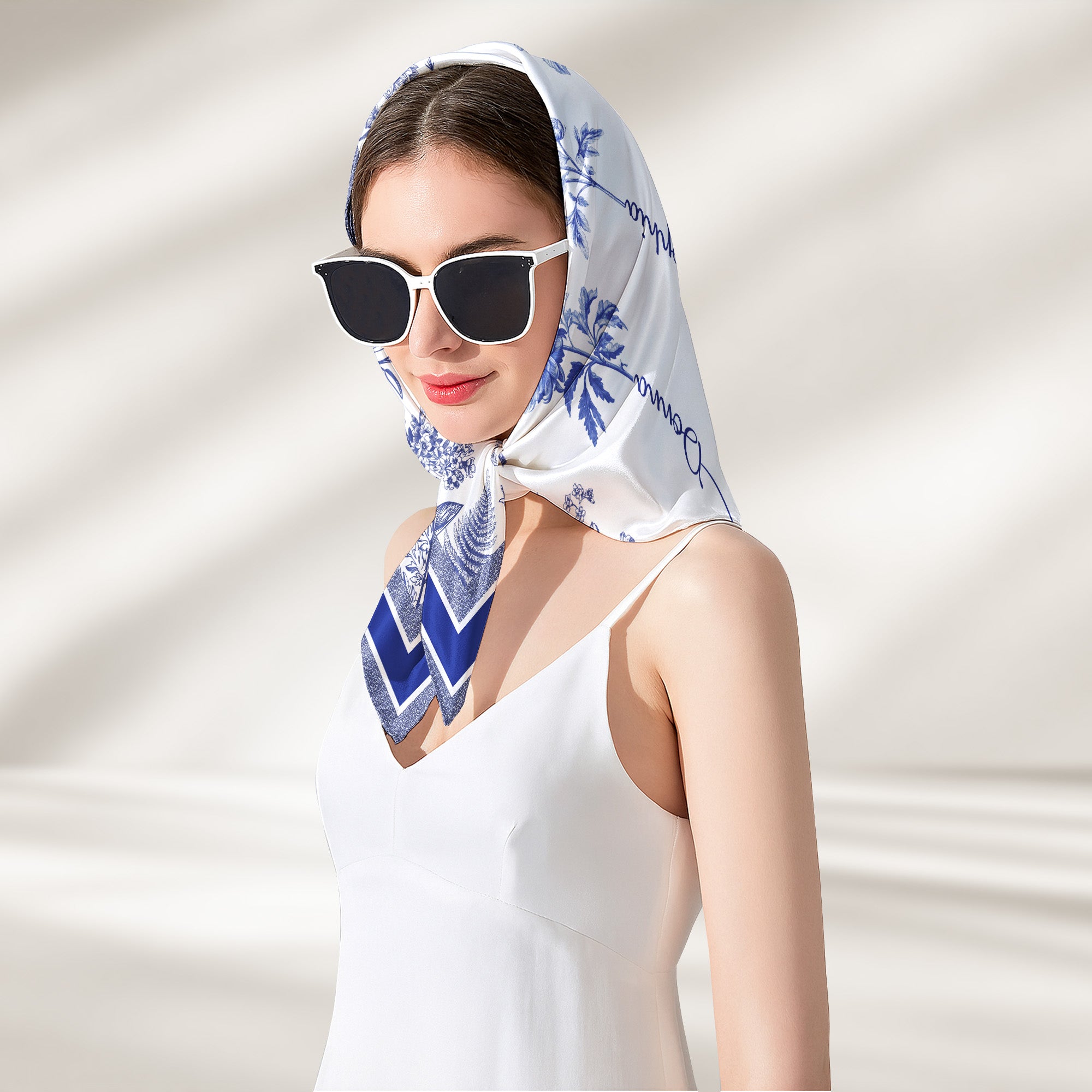 Sisters Are Different Flowers From The Same Garden Toile De Jouy Birth Flower - Personalized Satin Scarf