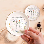 Sisters Are Differents Flowers Custom Birth Flowers - Personalized Jewelry Dish