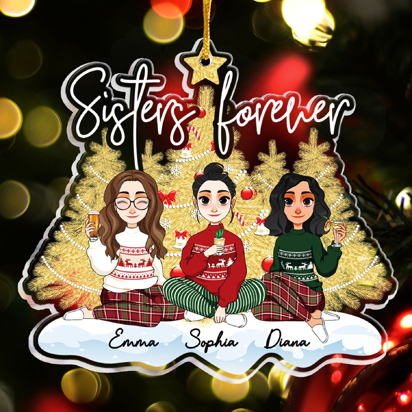 Sisters Are Forever - Personalized Acrylic Ornament
