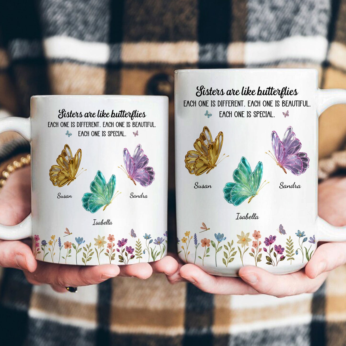 Sisters Are Like Butterflies - New Butterfly - Personalized Mug