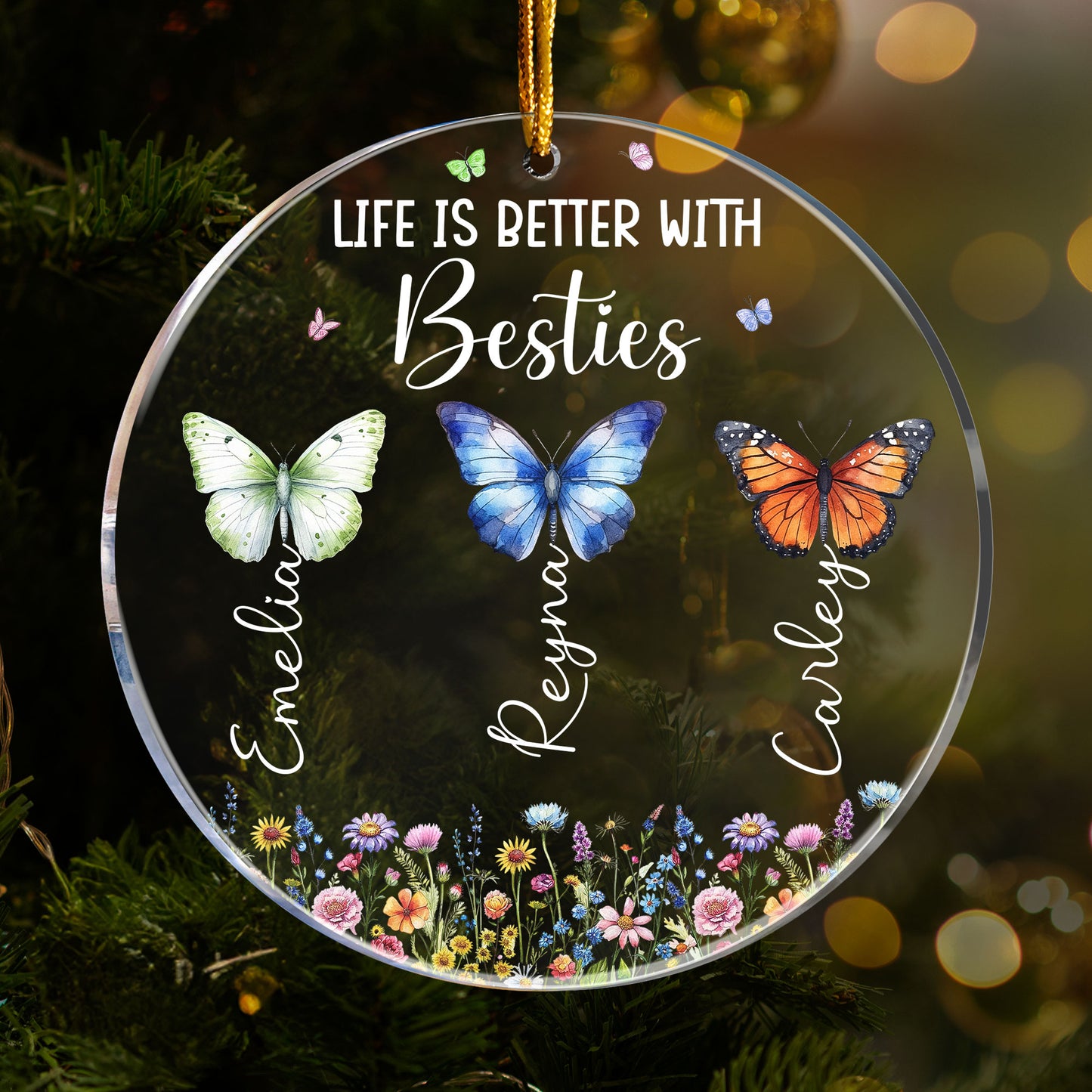 Sisters Are Like Butterflies - Personalized Acrylic Ornament