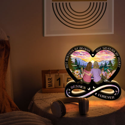 Sisters By Heart - Personalized LED Night Lamp