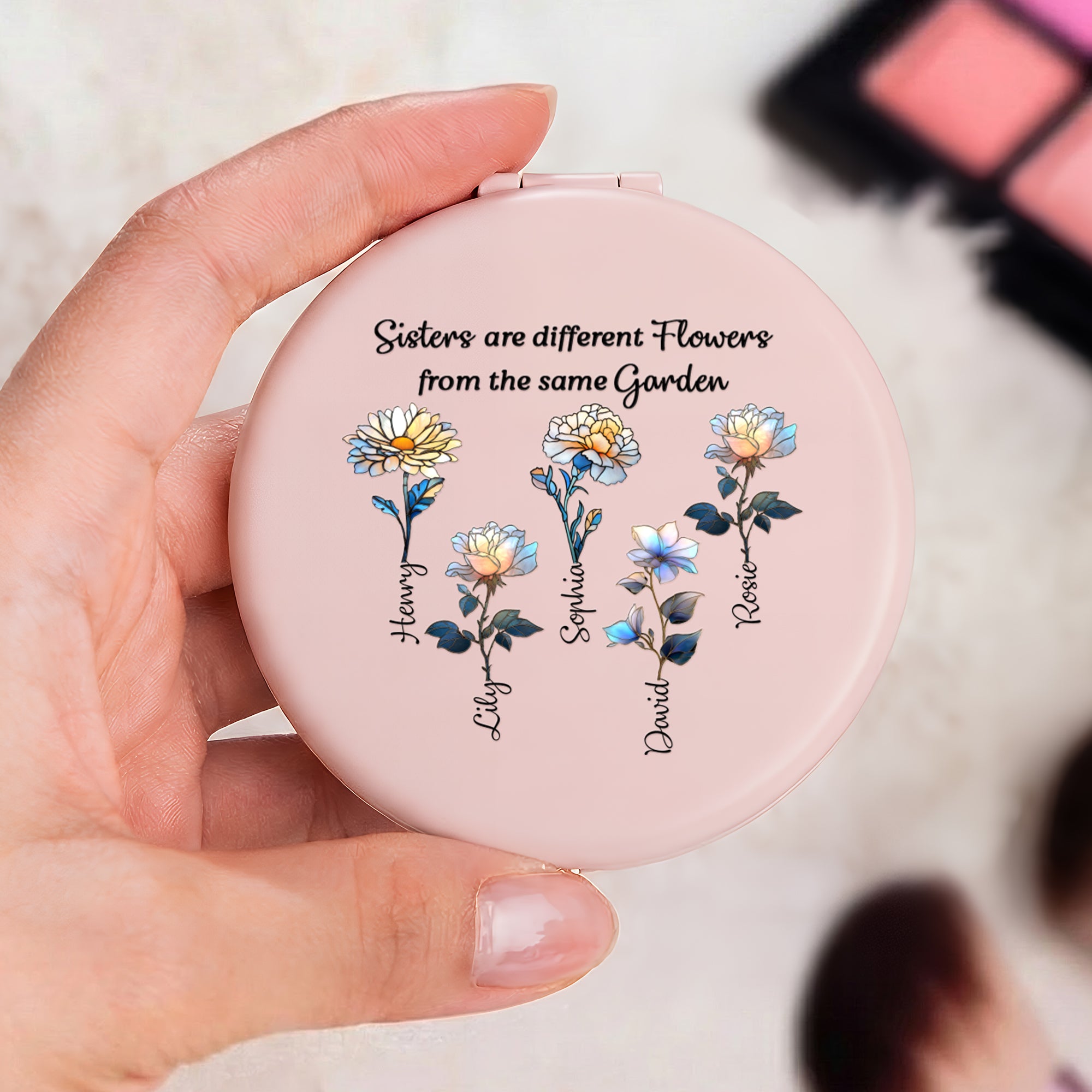 Sisters Different Flowers From The Same Garden - Personalized Mirror
