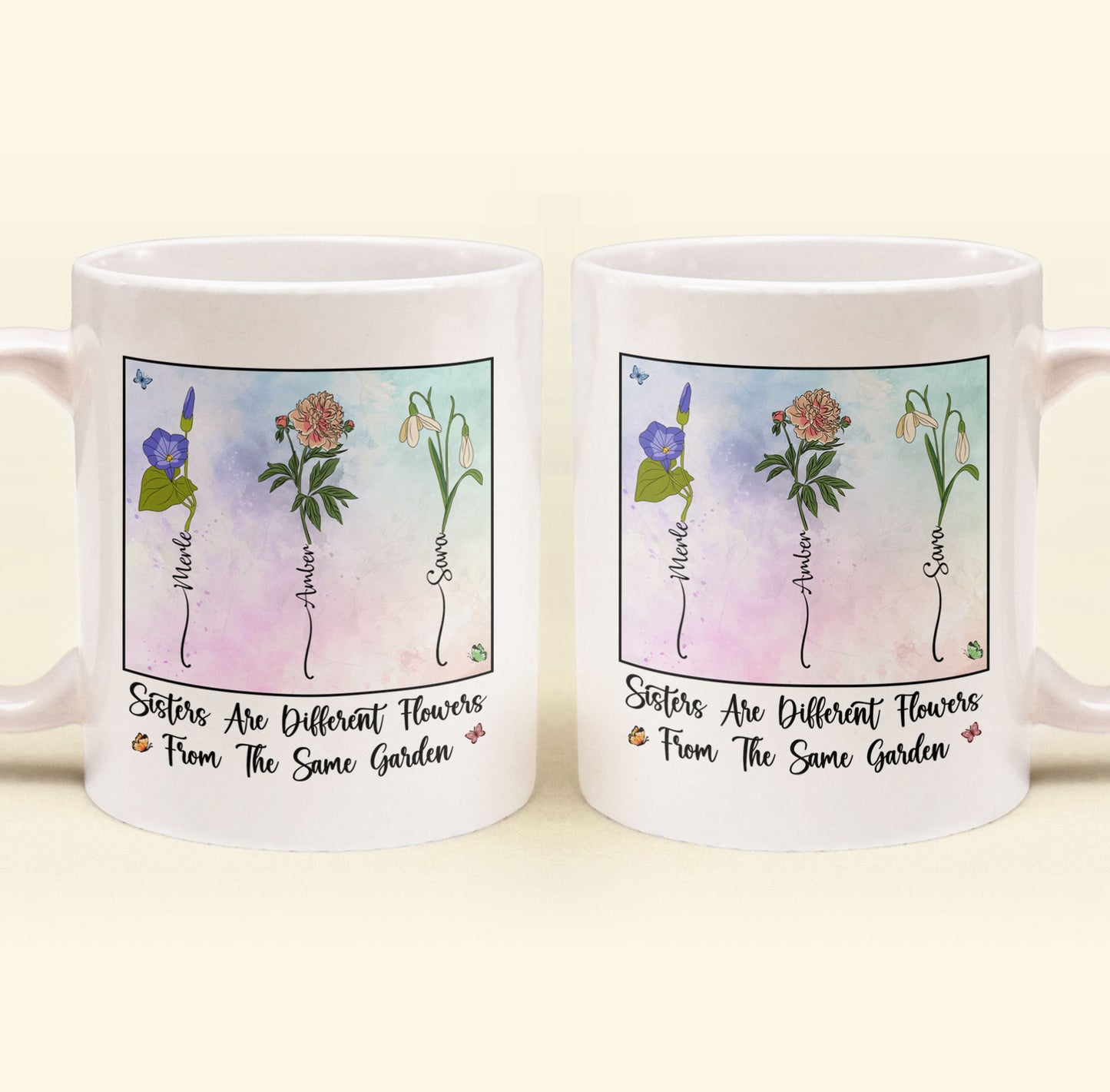 Sisters Different Flowers From The Same Garden - Personalized Mug