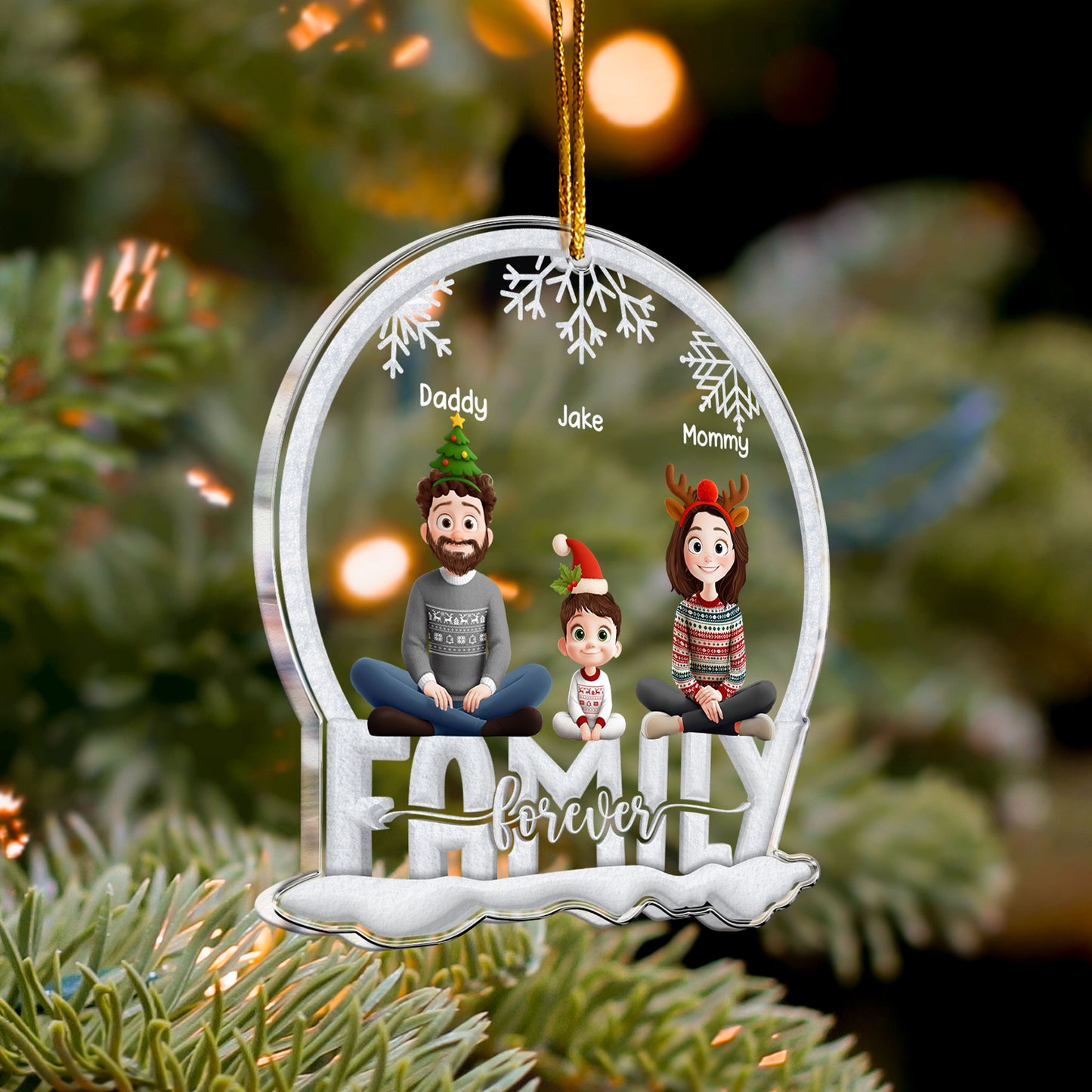 Sisters Forever - 3D Style - Personalized Acrylic Ornament
