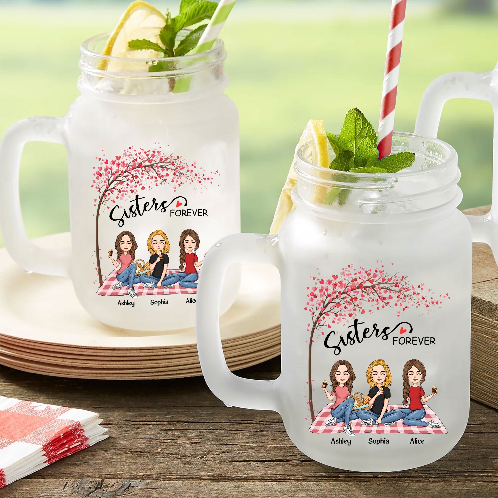 Sisters Forever - Limited Edition - Personalized Mason Jar Cup With ...