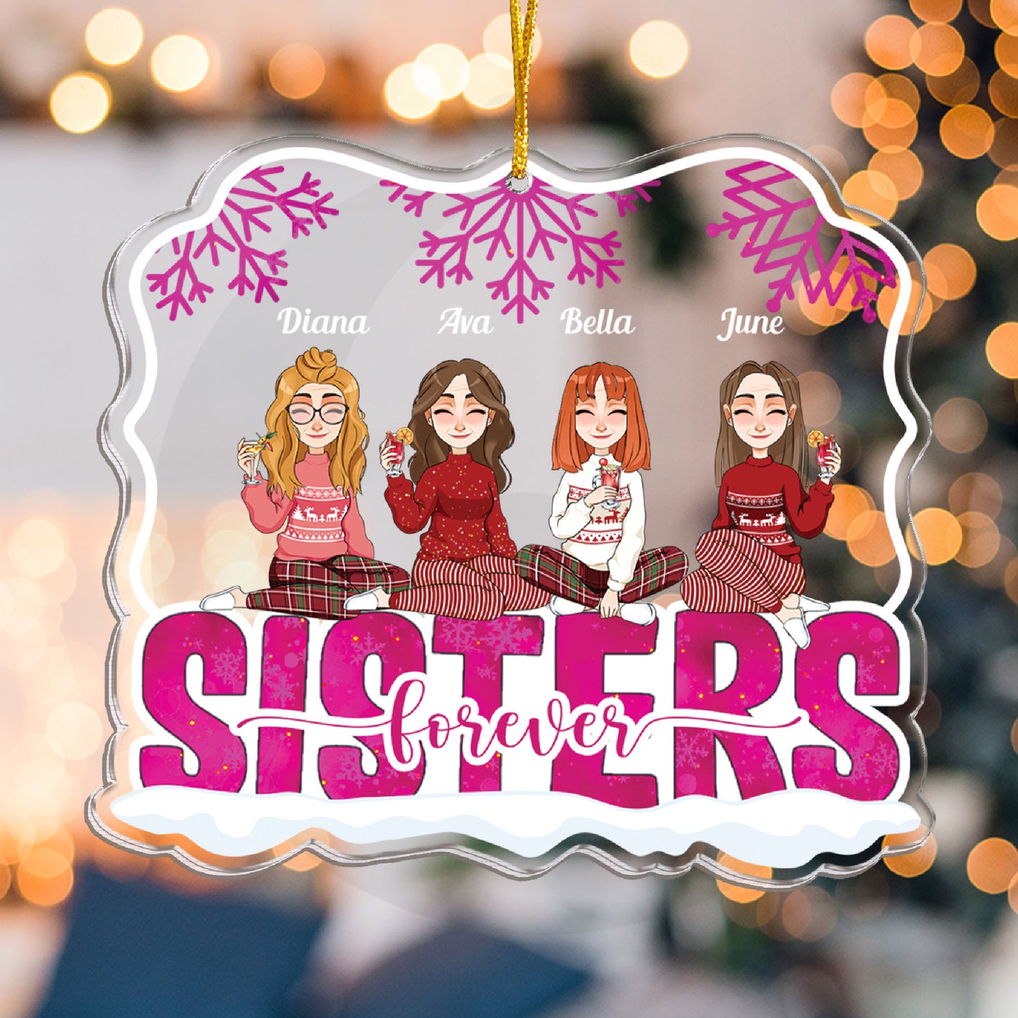 Sisters Forever - Personalized Acrylic Ornament