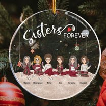 Sisters Forever - Personalized Circle Acrylic Ornament