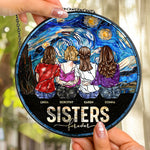 Sisters Forever - Personalized Stained Glass Window Hanging Suncatcher
