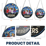 Sisters Forever - Personalized Stained Glass Window Hanging Suncatcher