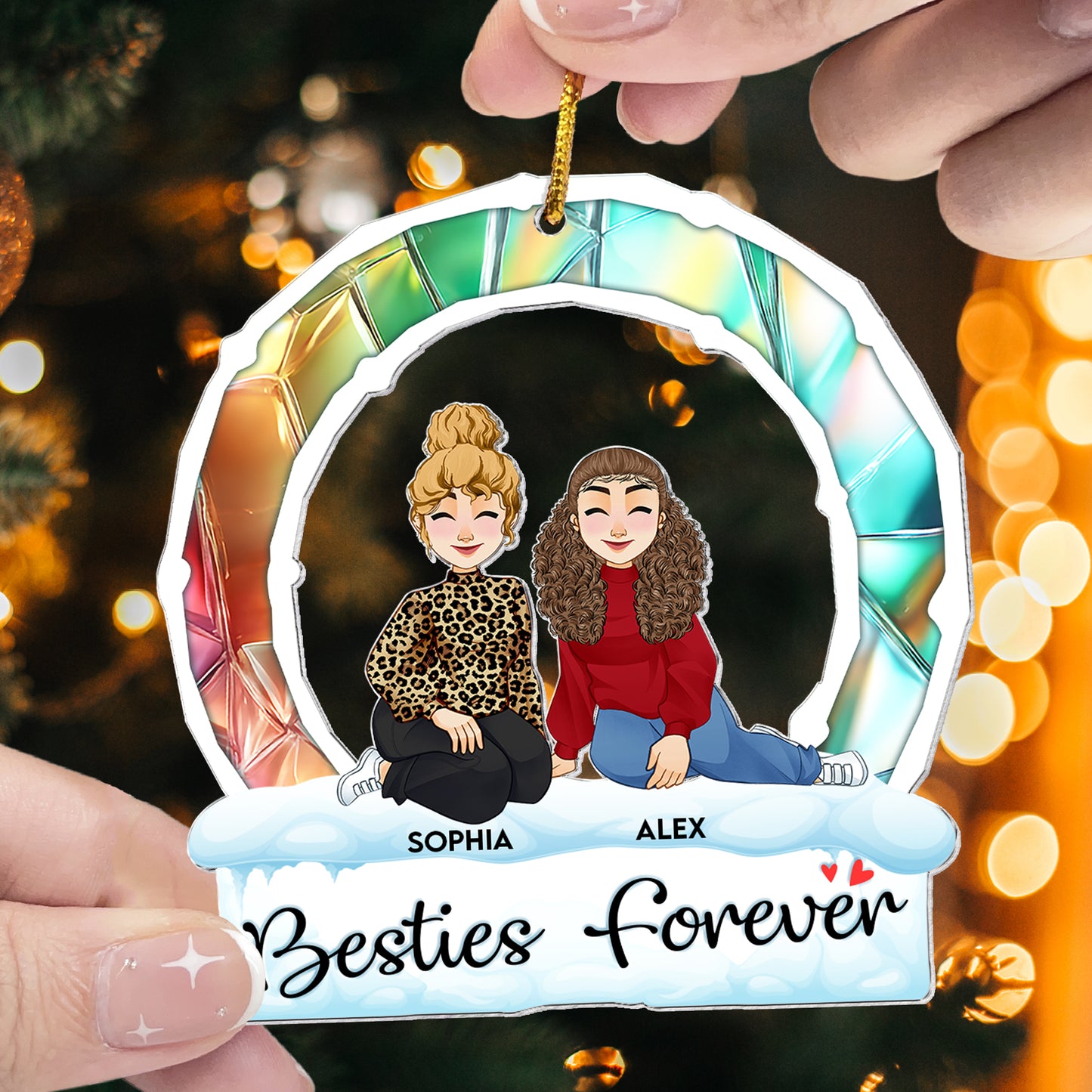 Sisters' Love Is Forever - Personalized Acrylic Ornament