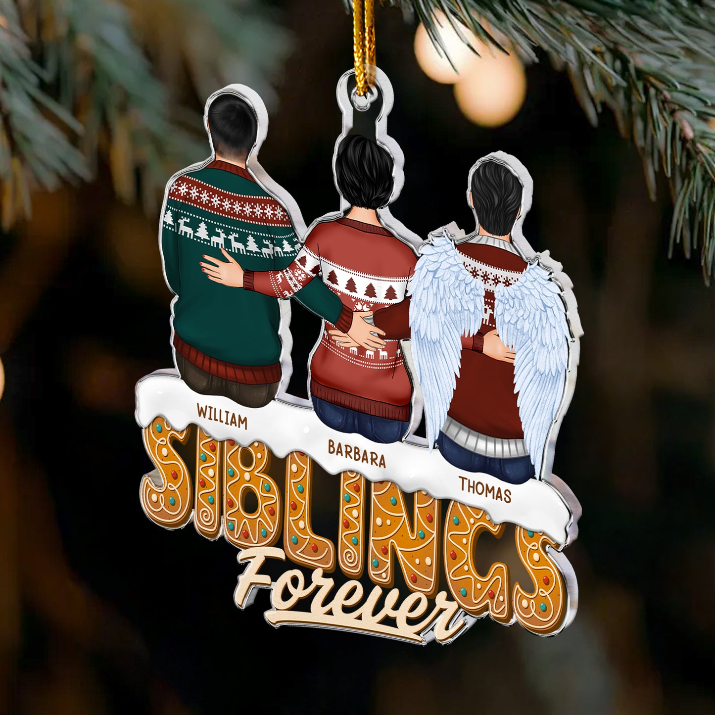 Sisters Siblings Forever - Ver 2 - Personalized Acrylic Ornament