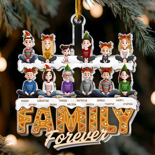 Sisters Siblings Forever (Up To 12), 2025 Christmas Ornament, Family Ornament - Personalized Acrylic Ornament