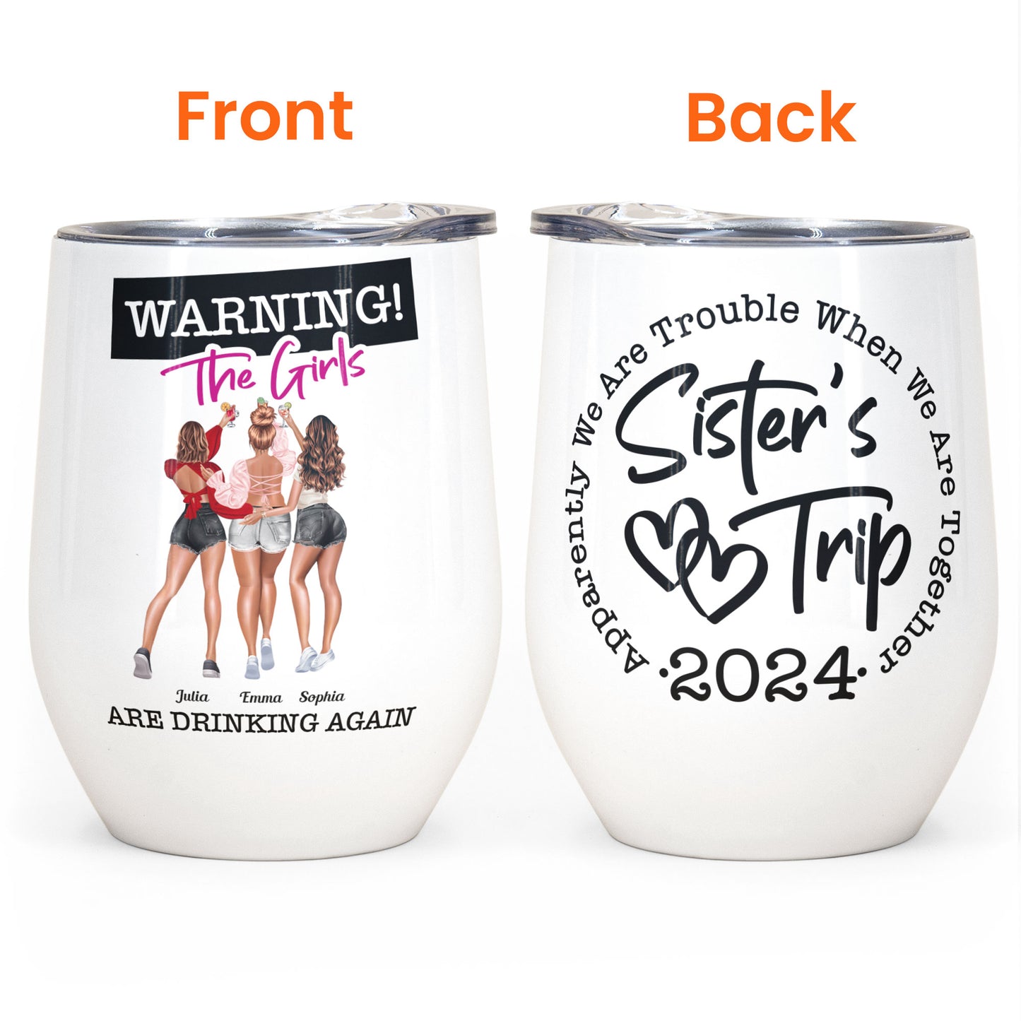 Sisters Trip - Personalized Wine Tumbler