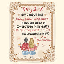 Sisters Will Always Be Connected By Their Hearts - Personalized Blanket