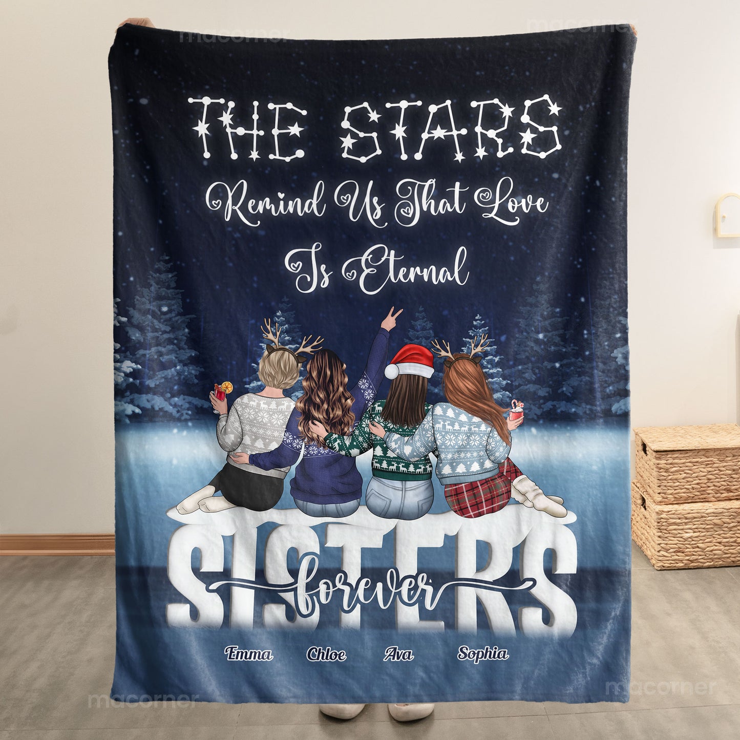 Sisters' Love Is Eternal - Personalized Blanket