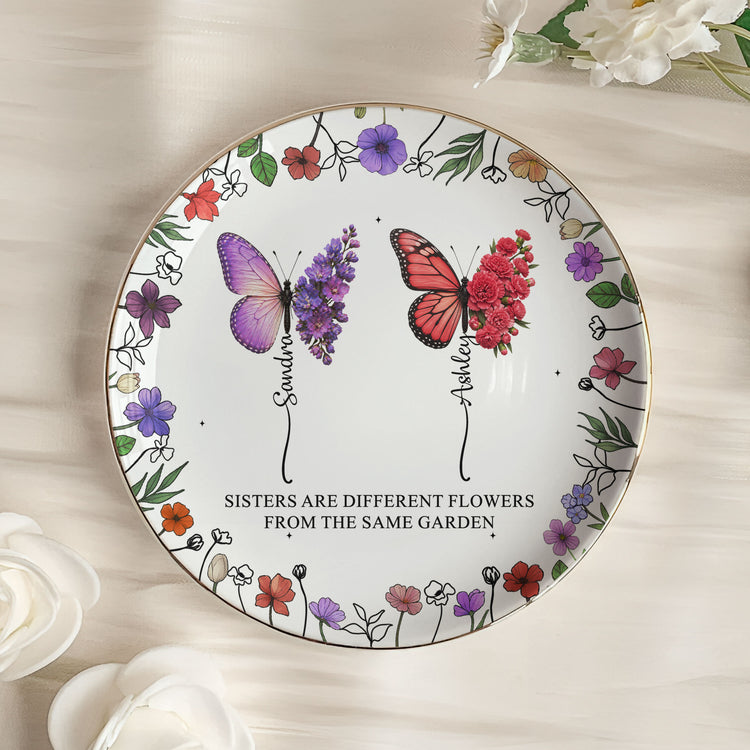 Sisters-Are-Different-Flowers-From-The-Same-Garden-Butterflies-Personalized-Jewelry-Dish-5