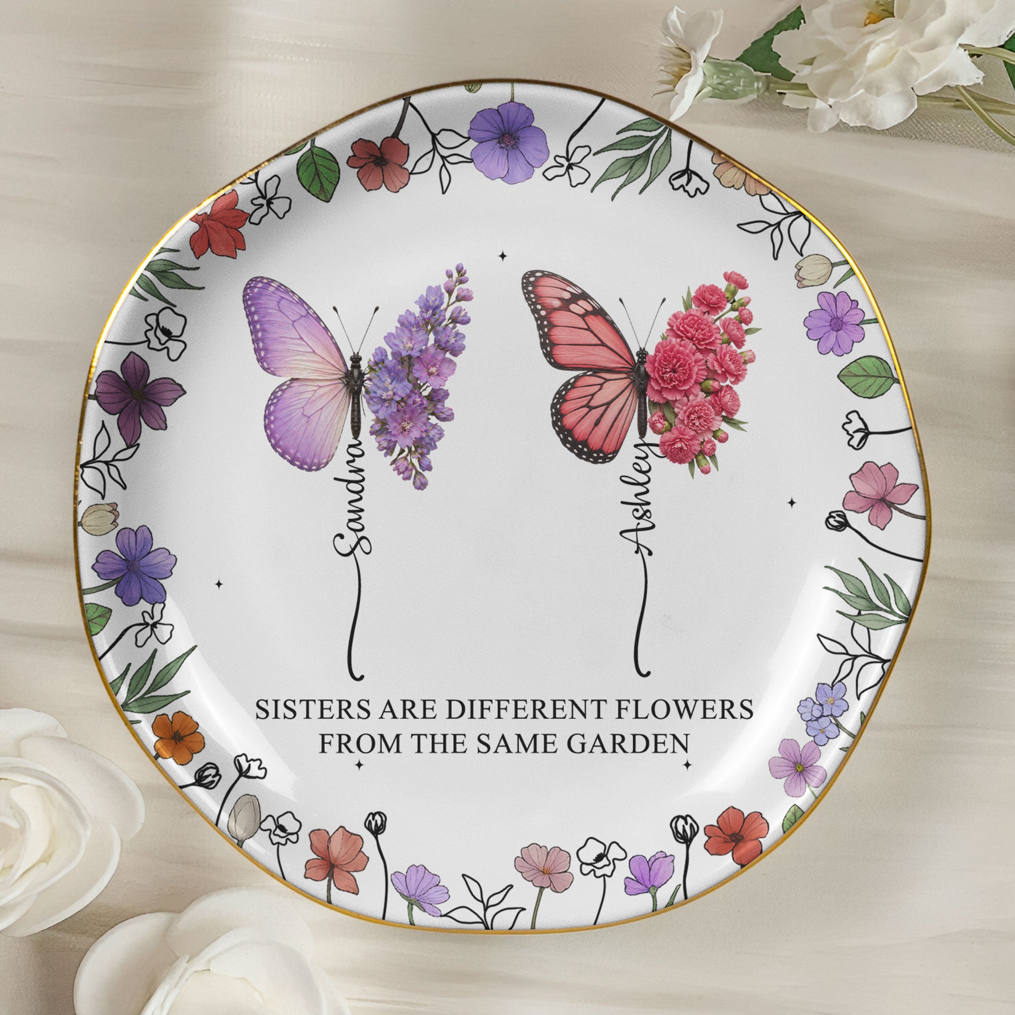 Sisters-Are-Different-Flowers-From-The-Same-Garden-Butterflies-Personalized-Jewelry-Dish-8