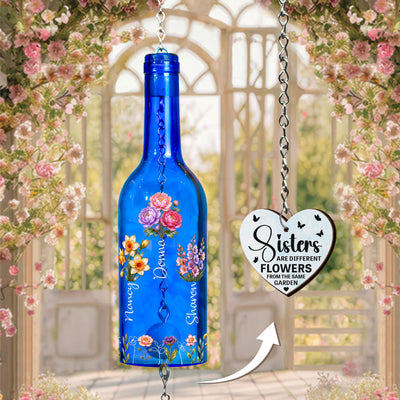 Sisters Different Flowers From The Same Garden Mother Of Pearl Style - Personalized Wind Chime