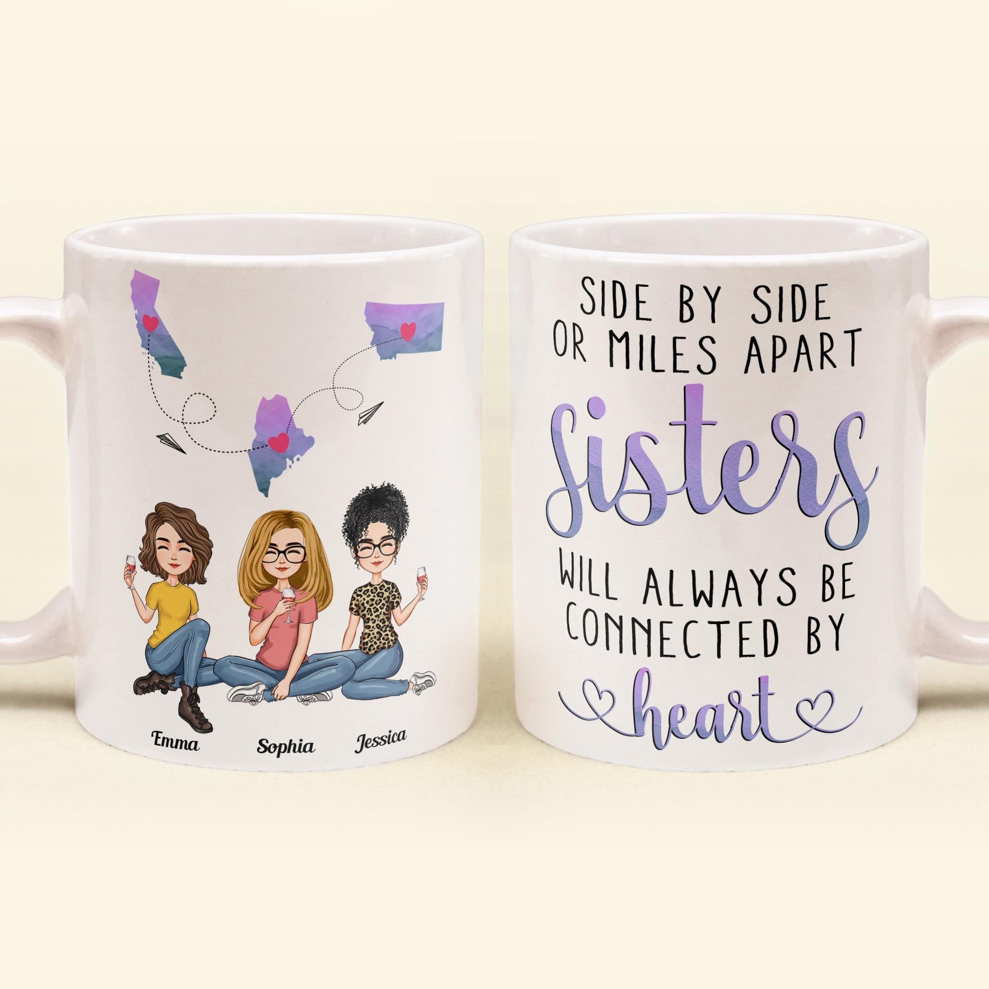 Mug Mister and half-heart printed personalized