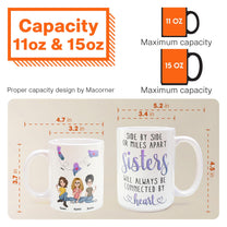 Sisters Will Always Be Connected By Heart - Personalized Mug