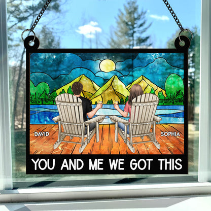 Sitting Together - Personalized Window Hanging Suncatcher Ornament
