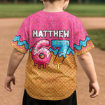 Six Seven 67 Meme Ice Cream - Personalized Kids Baseball Jersey
